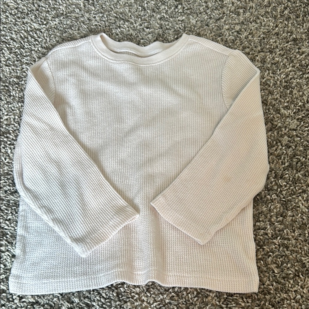 Toddler boy 3T plain white waffle shirt